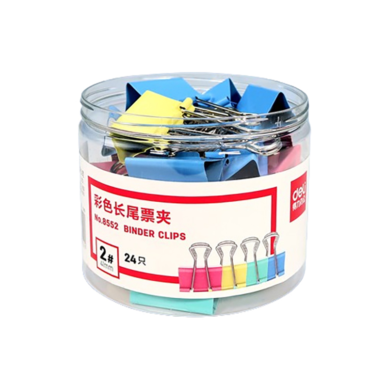 得力彩色黑色长尾夹文件夹子混合装燕尾夹票夹票据发票夹大号小号试卷夹办公文具用品多功能燕尾夹凤尾夹 - 图0