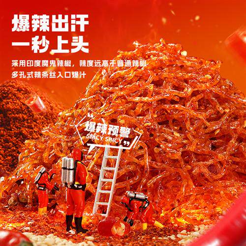 霸王丝爆辣辣条825g袋装麻辣零食大礼包解馋麻辣条丝休闲食品小吃 - 图1