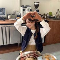 Distracsed Simple Denim Vest Womens Autumn Casual Loose