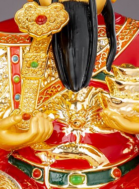 速发纯铜鎏金财铺爷神像公司店神家用客厅佛财摆件文财神范蠡招像