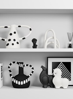 速发意式极简风陶瓷花瓶摆件高级感客厅家关样板间装饰品玄居摆设