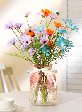 速发轻奢厅端郁金香假花花摆设干燥花花束房间客高卧室餐桌花艺摆