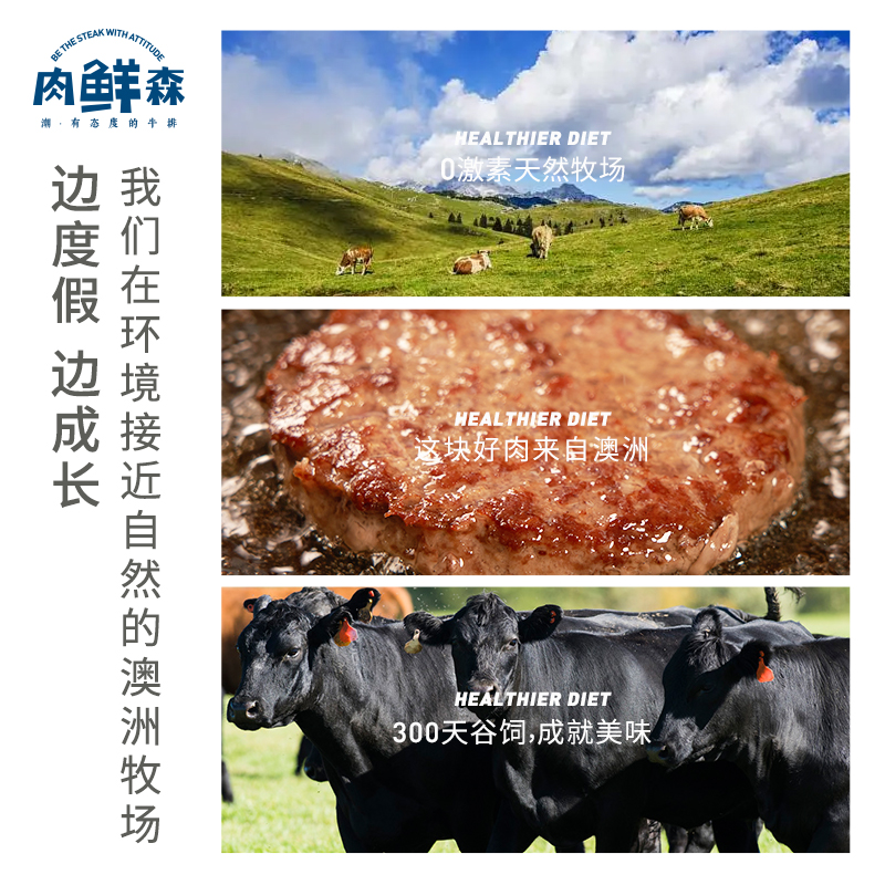 肉鲜森澳洲和牛西冷牛肉饼儿童早餐纯牛肉牛排汉堡活宝同款10片-图1