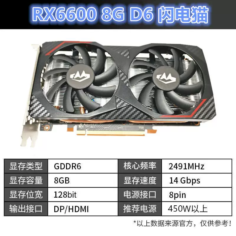 Fat Cat Family Rx6600 8G Молния Кот новая машина Светлый охотник за играми Независимая графическая карта