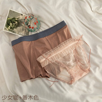 Bodybuilding lovers underwear one man and one woman passion Summer without marks and thin lace sexy pure shorts 7 New Years Eve