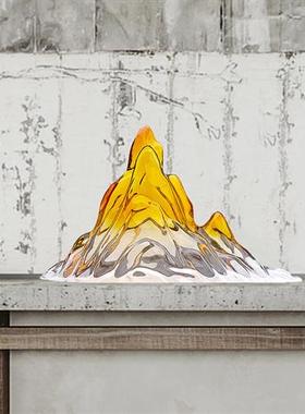 透明假山形树脂雕塑现代办公室酒店客厅家居软装饰工艺品装置摆件