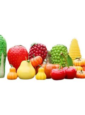 玻璃钢户外仿真水果蔬菜落地摆件大型南瓜草莓白菜雕塑农场装饰品