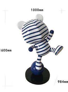 大型玻璃钢卡通熊雕塑楼梯口现代装饰落地摆件酒店艺术品简约潮流