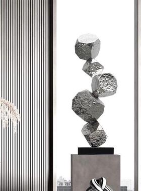 客厅不锈钢金属装置摆设售楼处艺术雕塑酒店走道大型落地抽象摆件