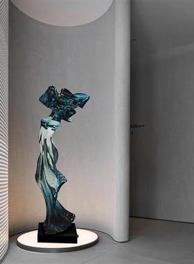 家居客厅玄关落地抽象摆件透明树脂雕塑酒店别墅楼梯间装饰艺术品