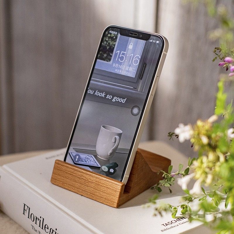 实木手机支架桌面日式简约直播懒人通用手机座平板支撑商务名片架,淘宝优惠券,粉丝福利购,淘宝优惠卷