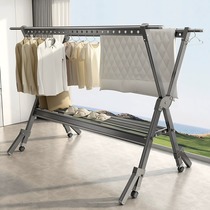 Clothes hanger balcony telescopic floor folding and clotheshorse indoor cool clothes hanger Home Sunburn God