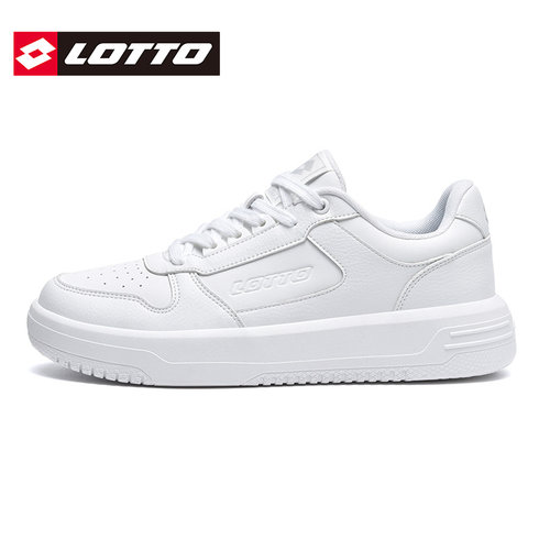LOTTO乐途男黑色低帮板鞋2025秋冬季新款空军一号休闲运动小白鞋 - 图0