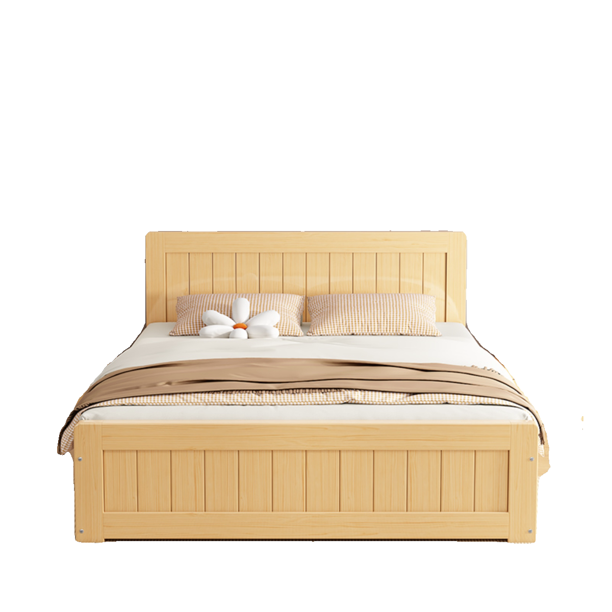 实木床1.5/1米8米双人床主卧箱体床高箱储物床经济型家用现代简约