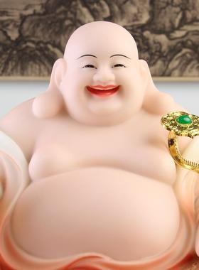 汉白玉笑佛像大肚弥勒佛佛像供奉家用家用招财店面客厅开业摆件