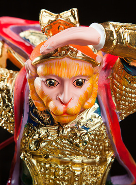 孙悟空佛像摆件齐天大圣太乙金仙美猴王树脂客厅家用手工彩绘摆件