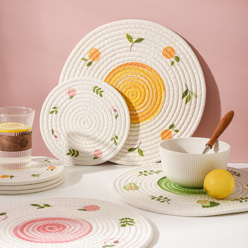 井柚小清新餐垫隔热垫编织水果杯垫防烫桌垫菜垫子创意盘子垫防滑,淘宝优惠券,粉丝福利购,淘宝优惠卷