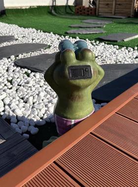 速发落地小庭士守蛙太能电子夜灯户外卫院花园青望装饰品摆件杂货