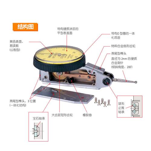 定制扑哩扑剌百分表头一套指示表千分表 513445E 0002mm水平型 - 图1