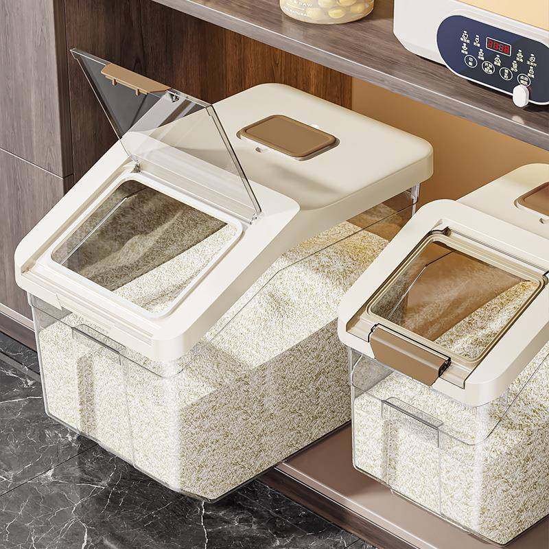 家用防虫防潮50斤透明米桶厨房食品级密封米缸面粉五谷杂粮储存罐,淘宝优惠券,粉丝福利购,淘宝优惠卷