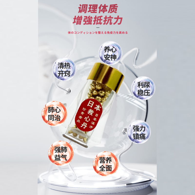 香港进口友喜牌日本救心丹100粒益气强心速效救心丸强心保心丹