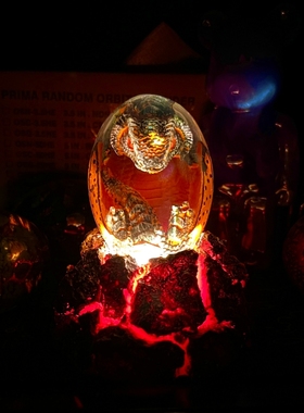 2024新款发光树脂恐龙蛋摆件哈利波特权力的游戏七龙珠琥珀水晶