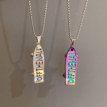 Children Necklace Boy Fashion Personality Street Dance Skateboard Necklace Boy Hip Hop Cool Wearing Hitch Pendant Chain Accessories Accessories