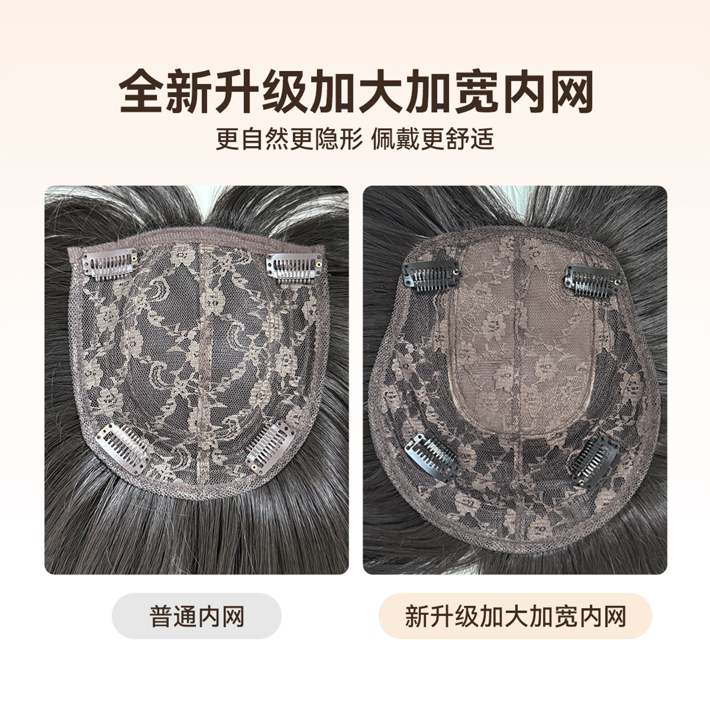 【网感茶茶】束朵升级免发网假发自然大波浪无痕透气增发量假发片,淘宝优惠券,粉丝福利购,淘宝优惠卷