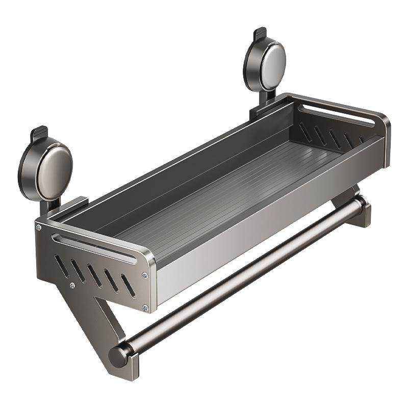 吸盘式厨房置物架免打孔太空铝壁挂式多功能家用调料品收纳架,淘宝优惠券,粉丝福利购,淘宝优惠卷