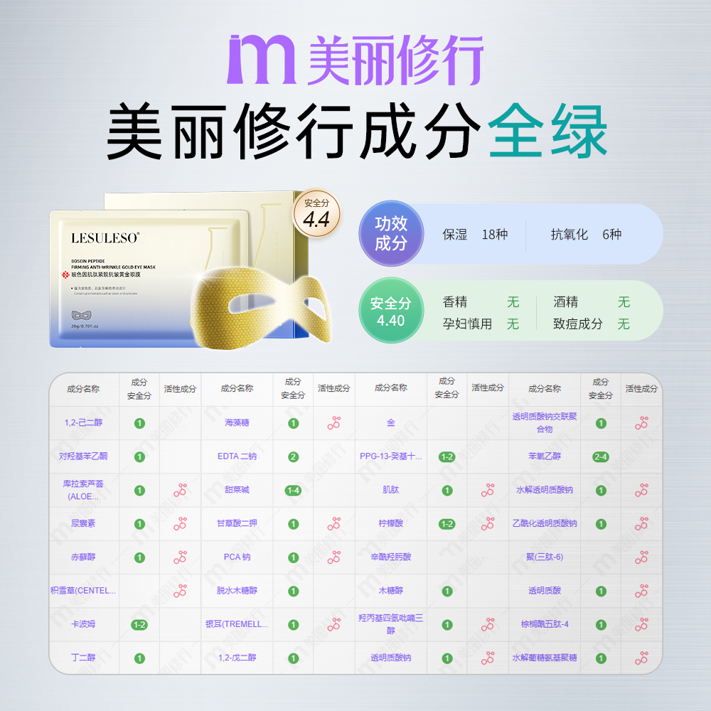 丽素丽速眼膜淡化黑眼圈去细纹抗衰老正品紧致抗皱眼膜贴旗舰店