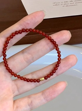 深红玛瑙福牌手链(露思同款)