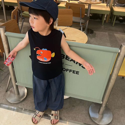pumpkin 2026新款夏季儿童莱赛尔天丝垂感凉感超薄牛仔裤休闲长裤 - 图1