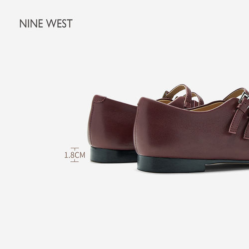 Nine West/玖熙2025双扣玛丽珍鞋女方头低跟单鞋方头女鞋 - 图2