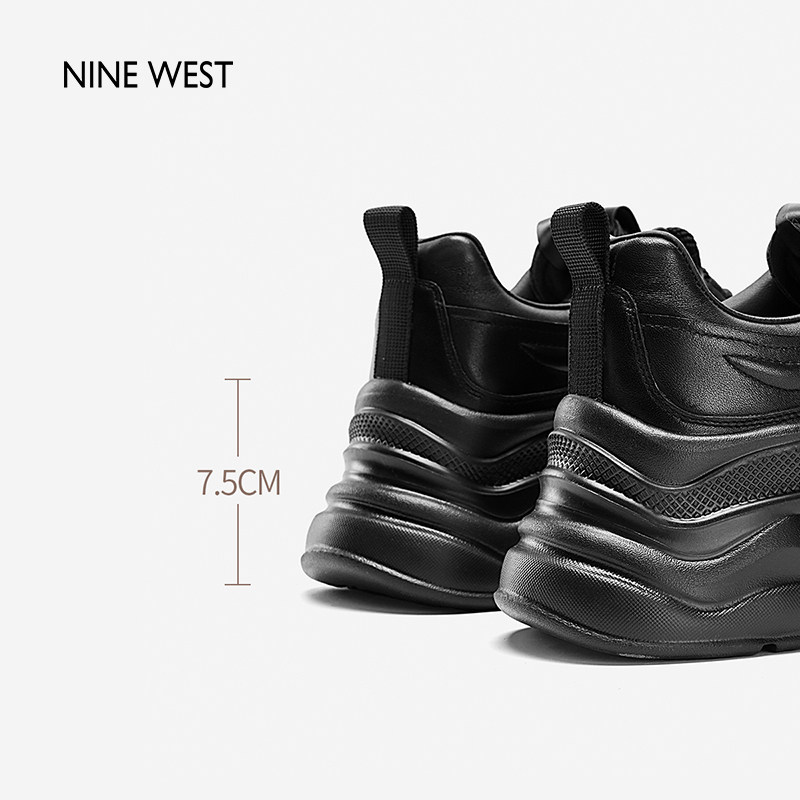 Nine West/玖熙厚底老爹鞋女真皮春季清仓轻便增高运动休闲鞋子,淘宝优惠券,粉丝福利购,淘宝优惠卷