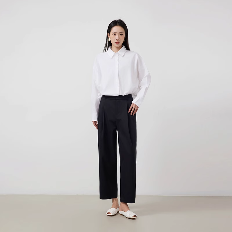 ATUMU「阔腿裤系列」2024春款丨高腰女九分梨形遮胯休闲裤AT259
