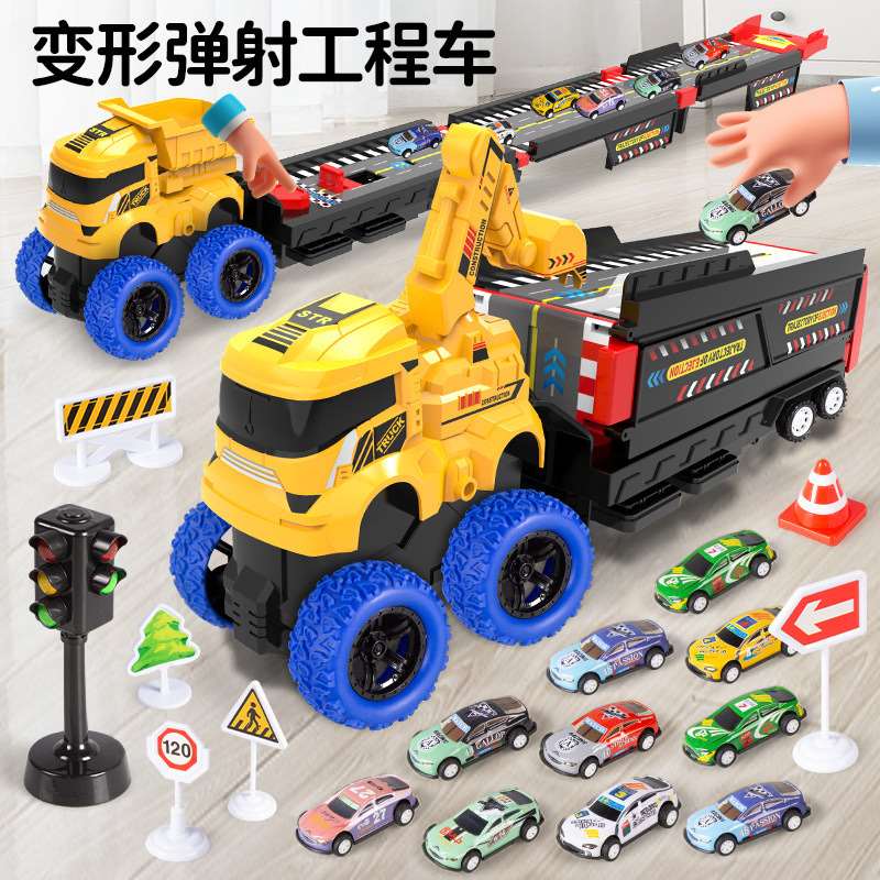 New large chldren's toy track engneerng contaner truck o - 图0