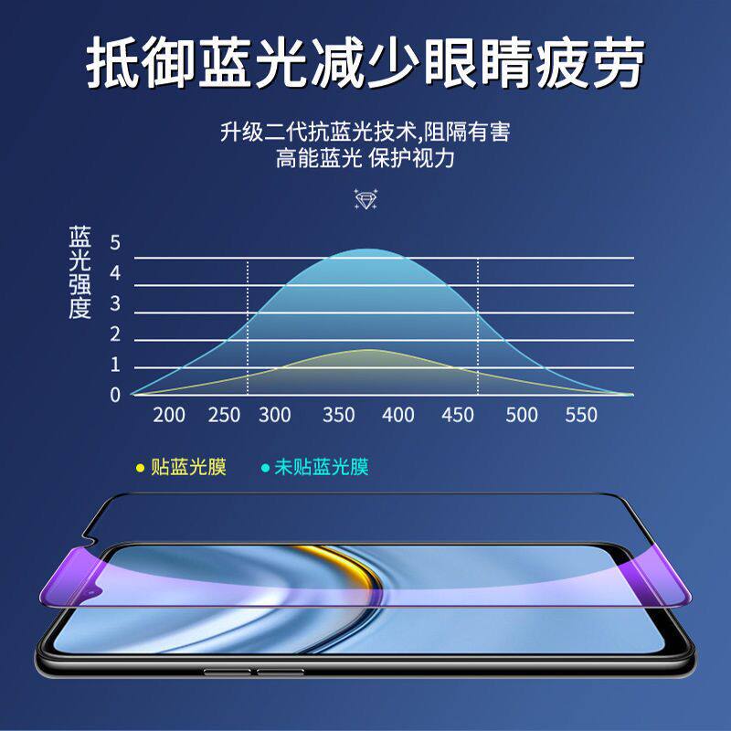 适应于VP001钢化膜优畅享20plus手机膜全屏黑边防摔华为U-MAGIC抗蓝光高清玻璃弧边全包保护膜