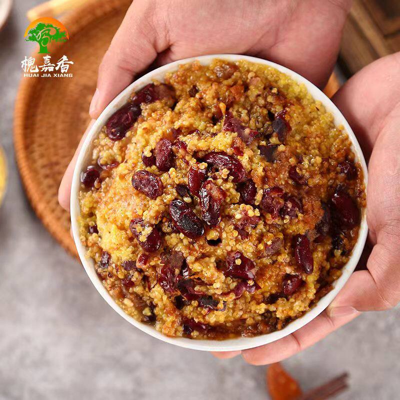 山西洪洞特产软米蒸饭大黄米豆子枣米软米方便米饭红枣黄米糕400g