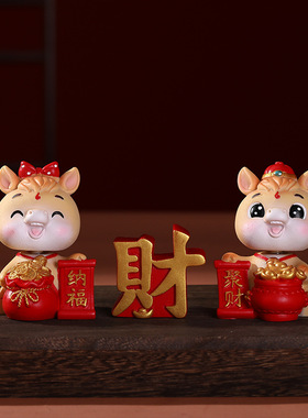 马年国潮招财马公仔摆件