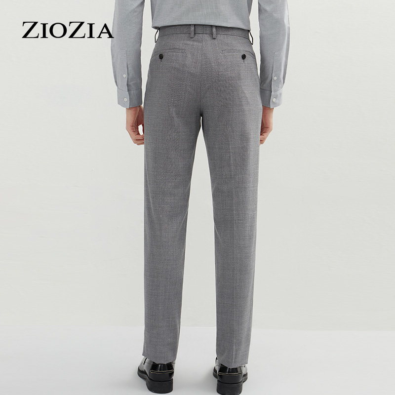 ZIOZIA春季商务纯色直筒微弹编织感正装西裤ZSP11104C - 图0