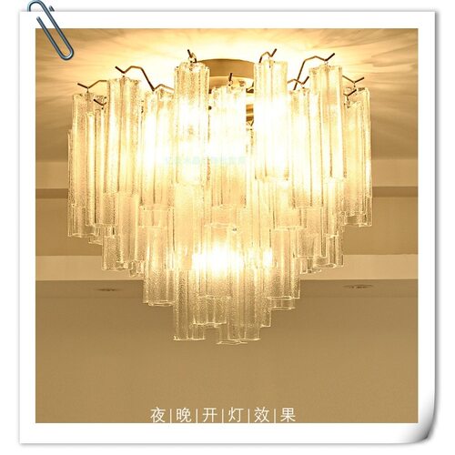 美式客厅卧室简约艺术轻奢餐厅港式玻璃吊灯设计师样板房别墅灯具 - 图1