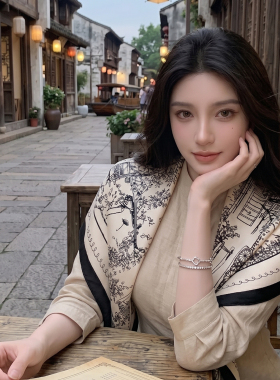 古镇拍照丝巾披肩外搭两用老钱风