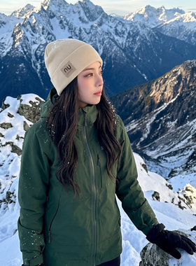 户外针织冷帽子大头围显脸小雪山