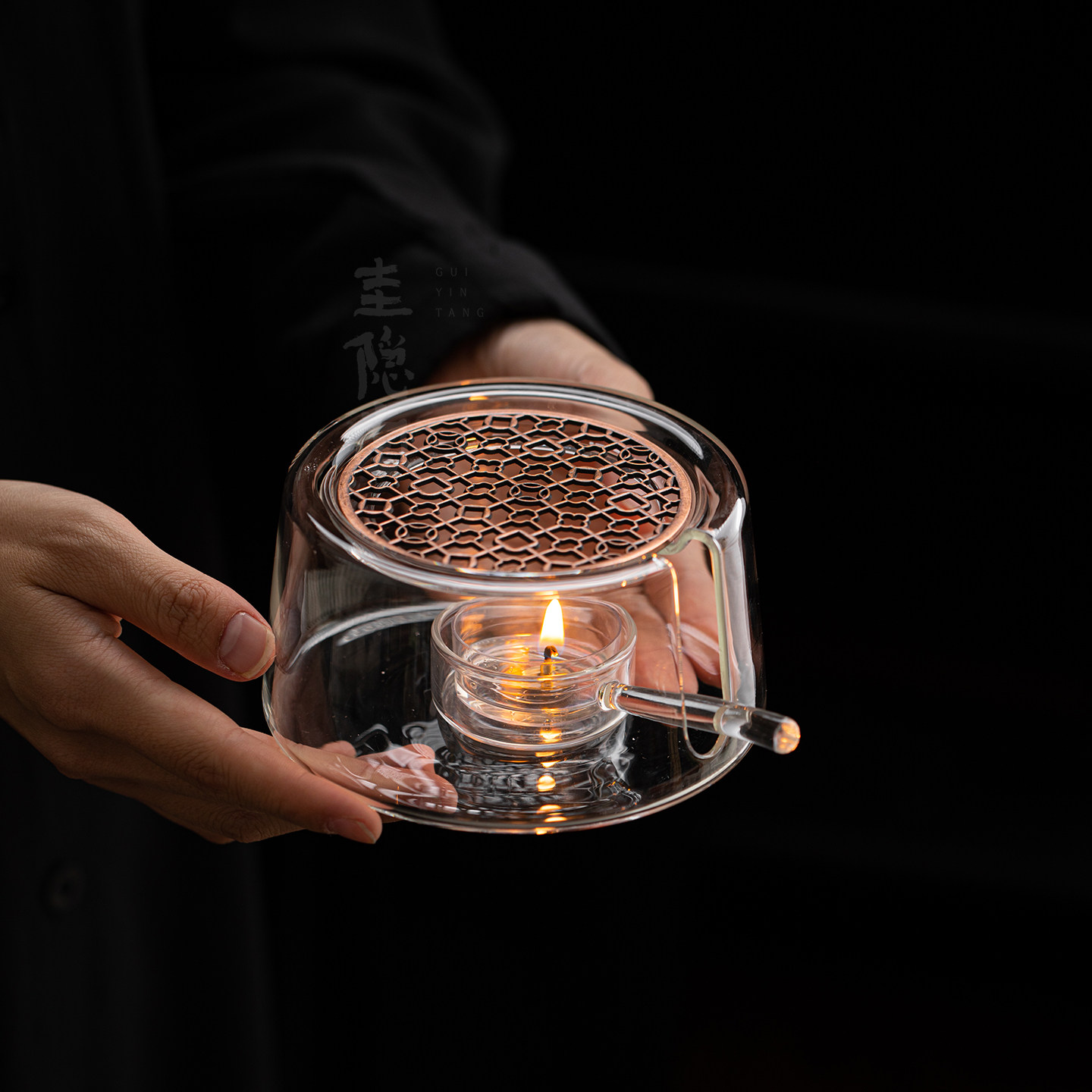 圭隐堂透明耐热玻璃温茶器家用蜡烛加热底座煮茶暖茶炉烘茶保温炉,淘宝优惠券,粉丝福利购,淘宝优惠卷