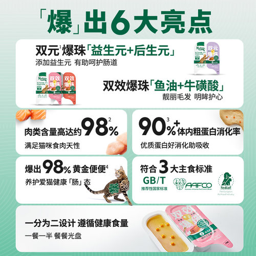 美士猫主食罐一分为二餐盒呵护肠胃爆珠湿粮美毛全价成幼猫猫罐头 - 图0