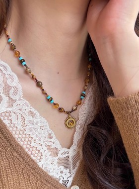 从爱之名太阳花项链女