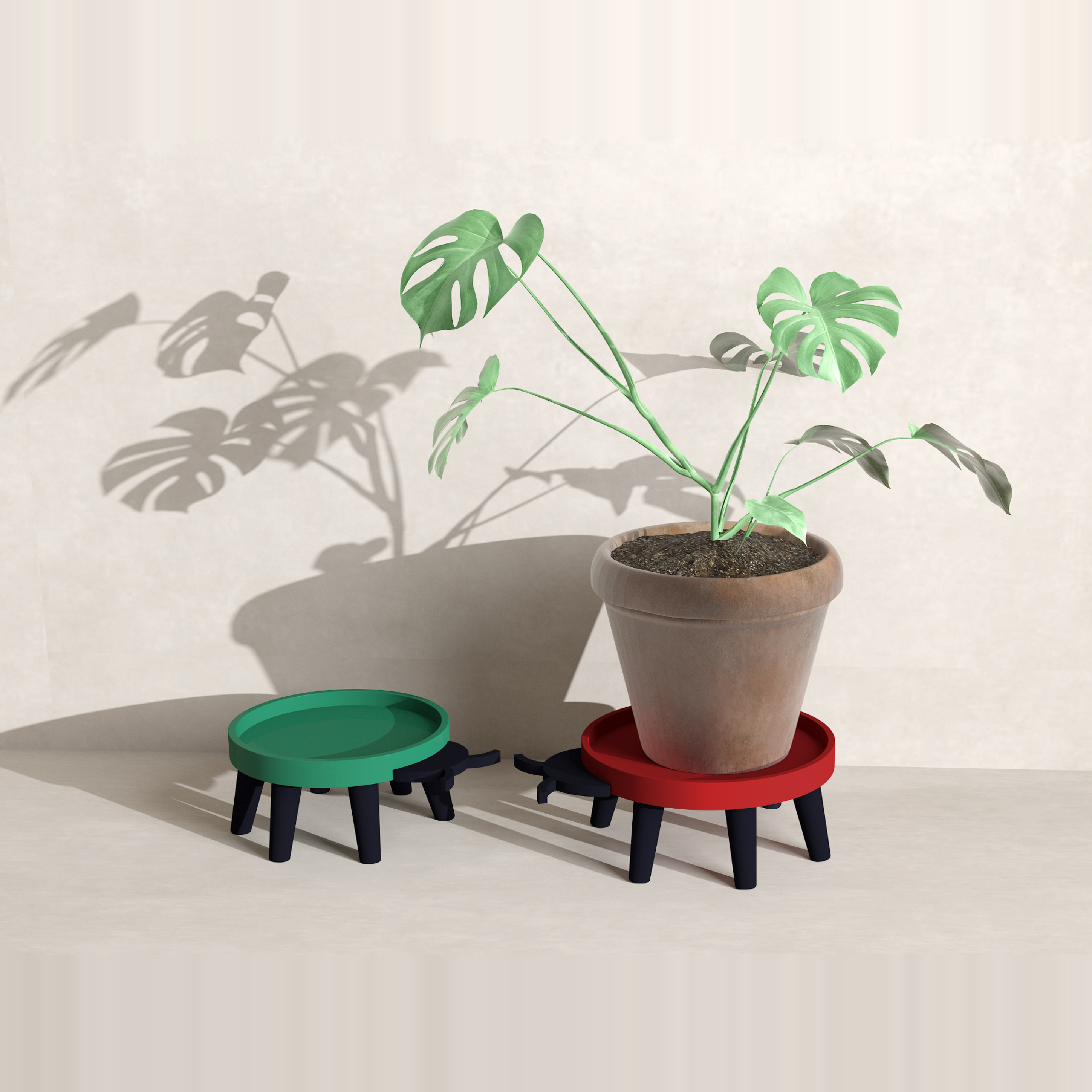 花叶®仿瓢虫花架矮花几花盆托盘田园风落地接水托架园艺增高架 - 图0