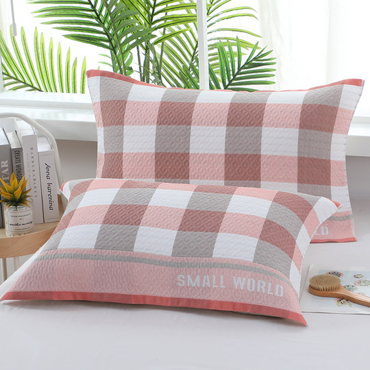 简约枕巾一对装可爱加大加厚枕头巾四季学生成人情侣盖巾吸汗