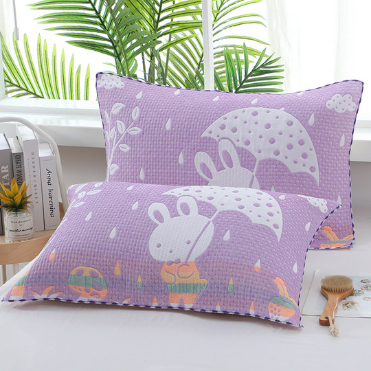 简约枕巾一对装可爱加大加厚枕头巾四季学生成人情侣盖巾吸汗