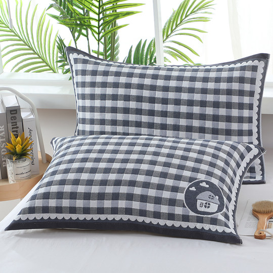 简约枕巾一对装可爱加大加厚枕头巾四季学生成人情侣盖巾吸汗